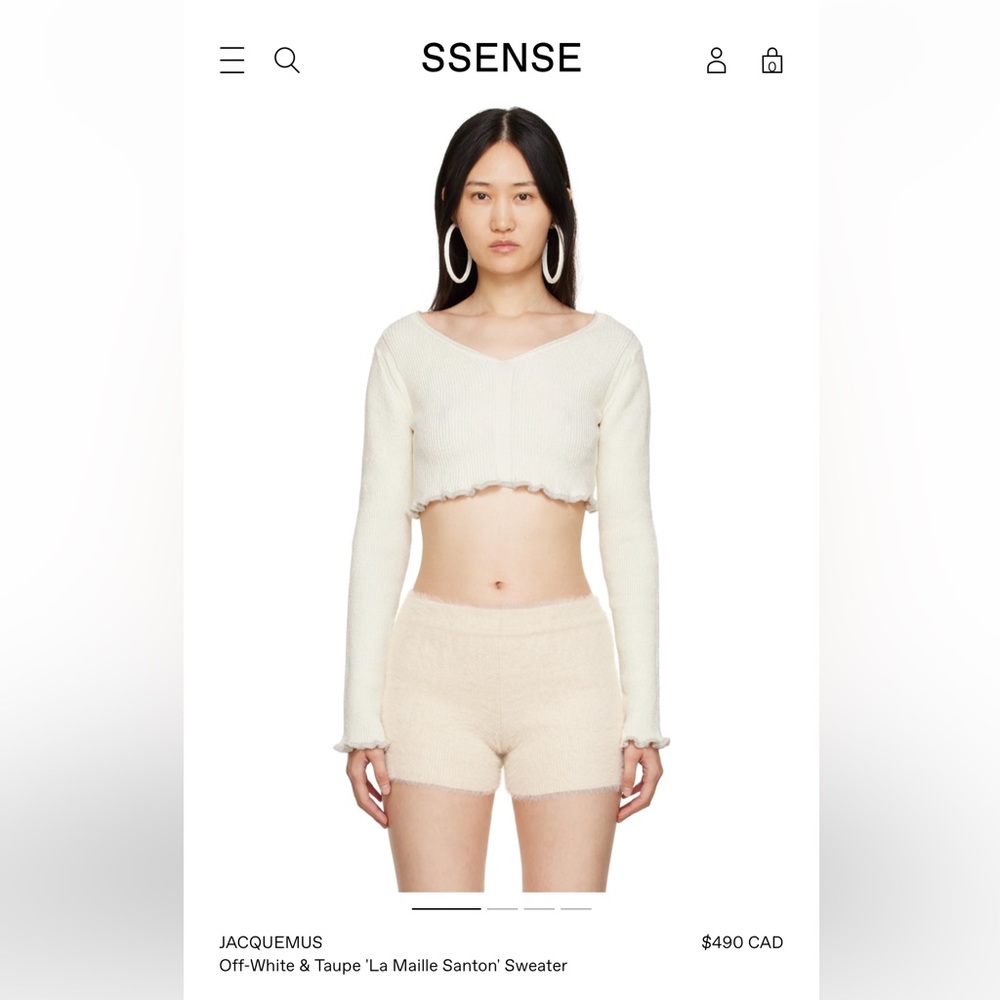 JACQUEMUS Off-White & Taupe 'La Maille Santon' Sweater